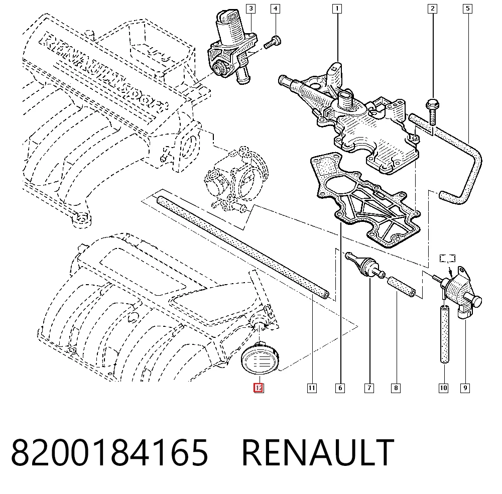 8200184165 Renault (RVI) Клапан PCV (вентиляції картерних газів)