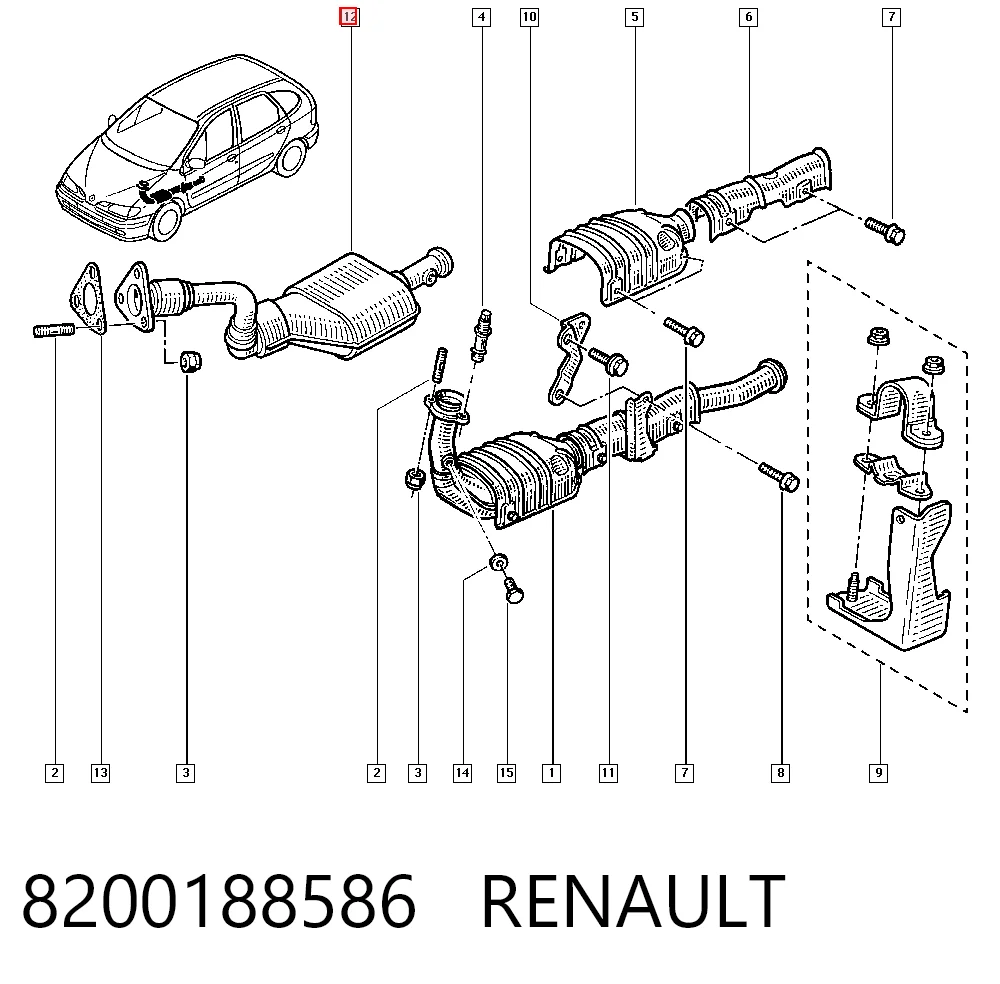 Конвертор-каталізатор (каталітичний нейтралізатор) Renault Scenic I мінівен (JA0, JA1, FA0) (1999 - 2003) ціна, від 169.29 USD