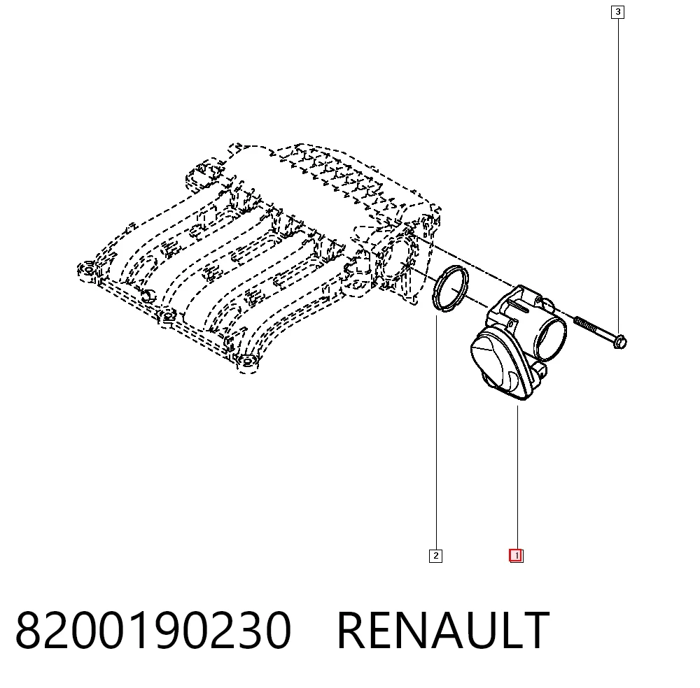 8200190230 Renault (RVI) Дросільна заслінка в зборі