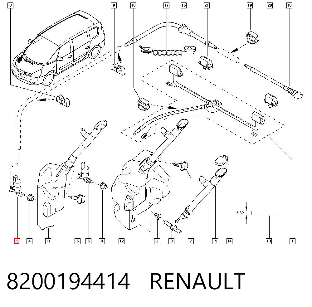 8200194414 Renault (RVI) Мотор омивача