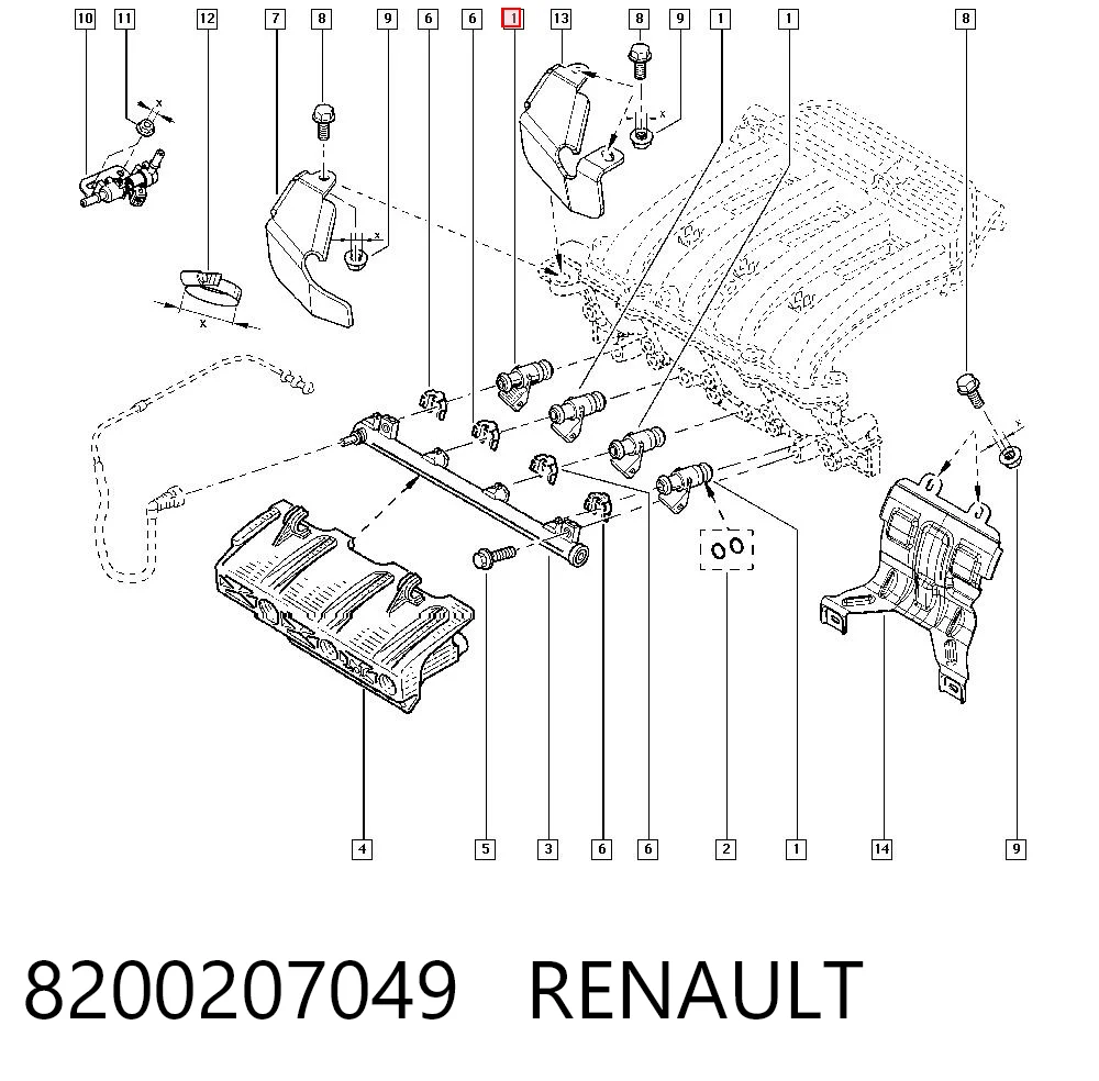 8200207049 Renault (RVI) Форсунка вприску палива
