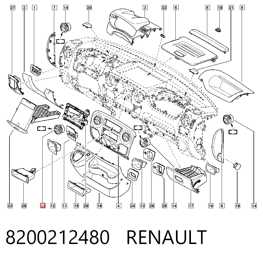 8200212480 Renault (RVI) Решітка повітропровода