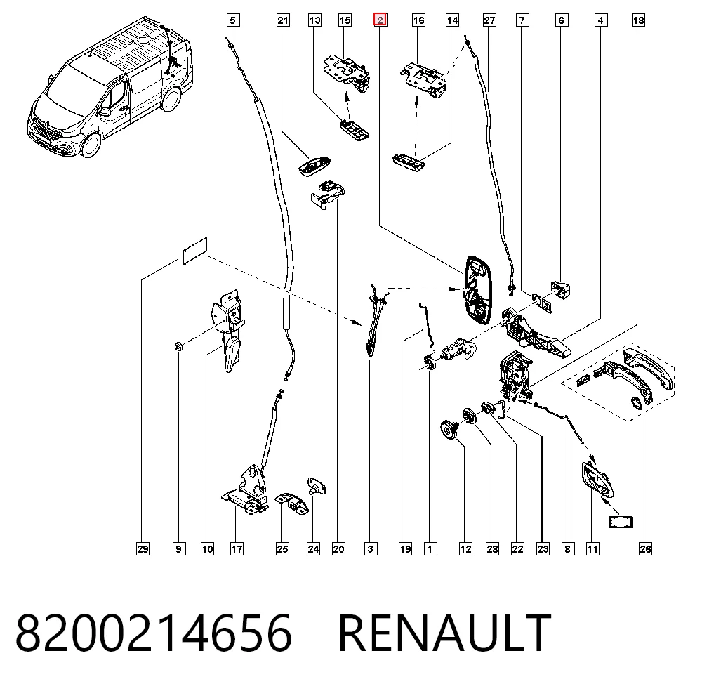 8200214656 Renault (RVI) Ручка двері бічної/зсувної зовнішня