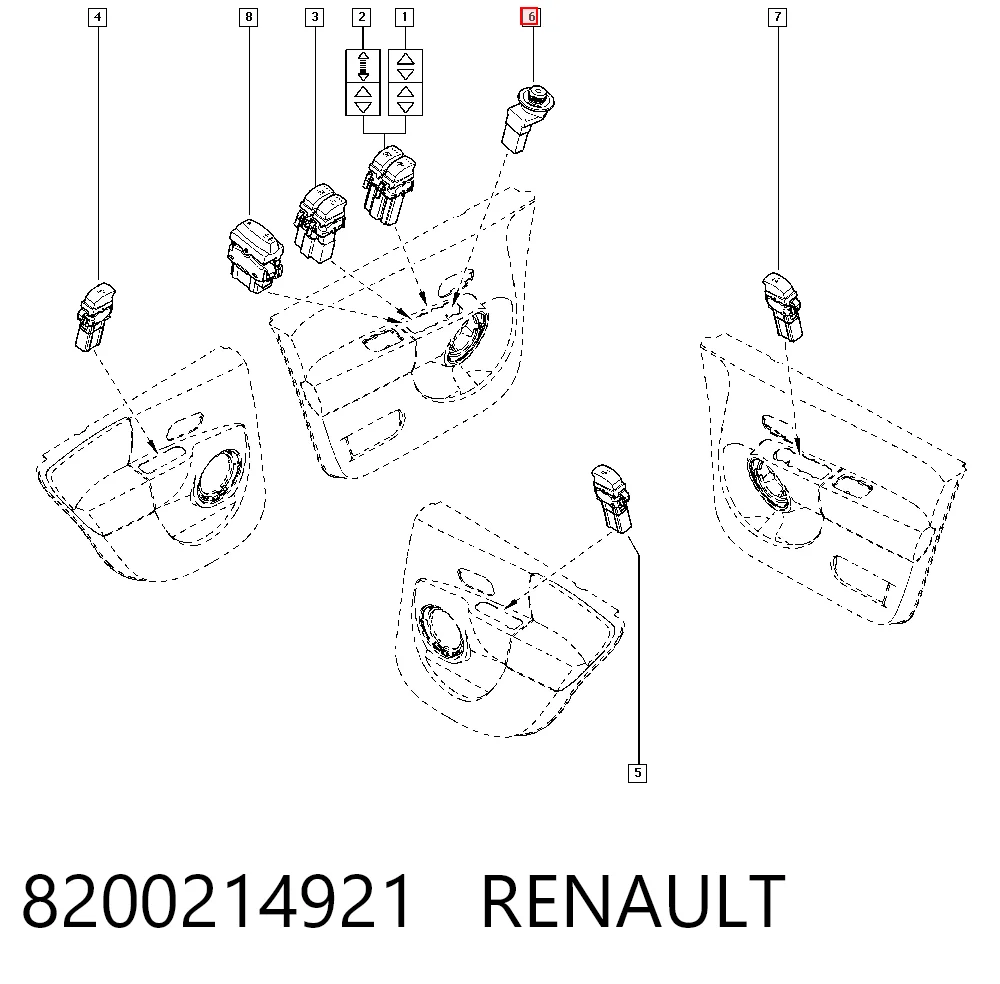 8200214921 Renault (RVI) Регулятор дзеркал