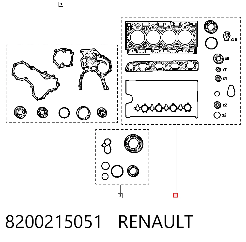 Прокладка головки блока циліндрів (ГБЦ) Renault Laguna II