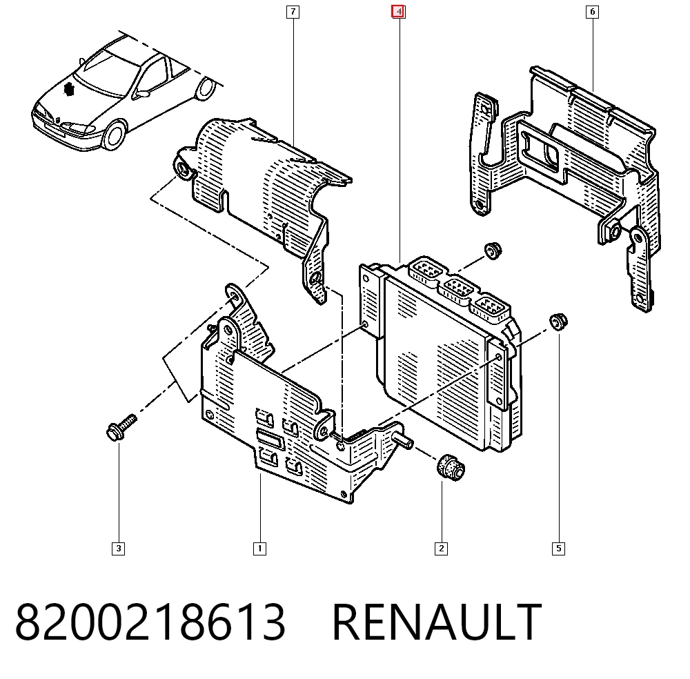 ЕБУ Renault Megane I седан (LA0, LA1) (1996 - 2003) ціна, від 36.96 USD