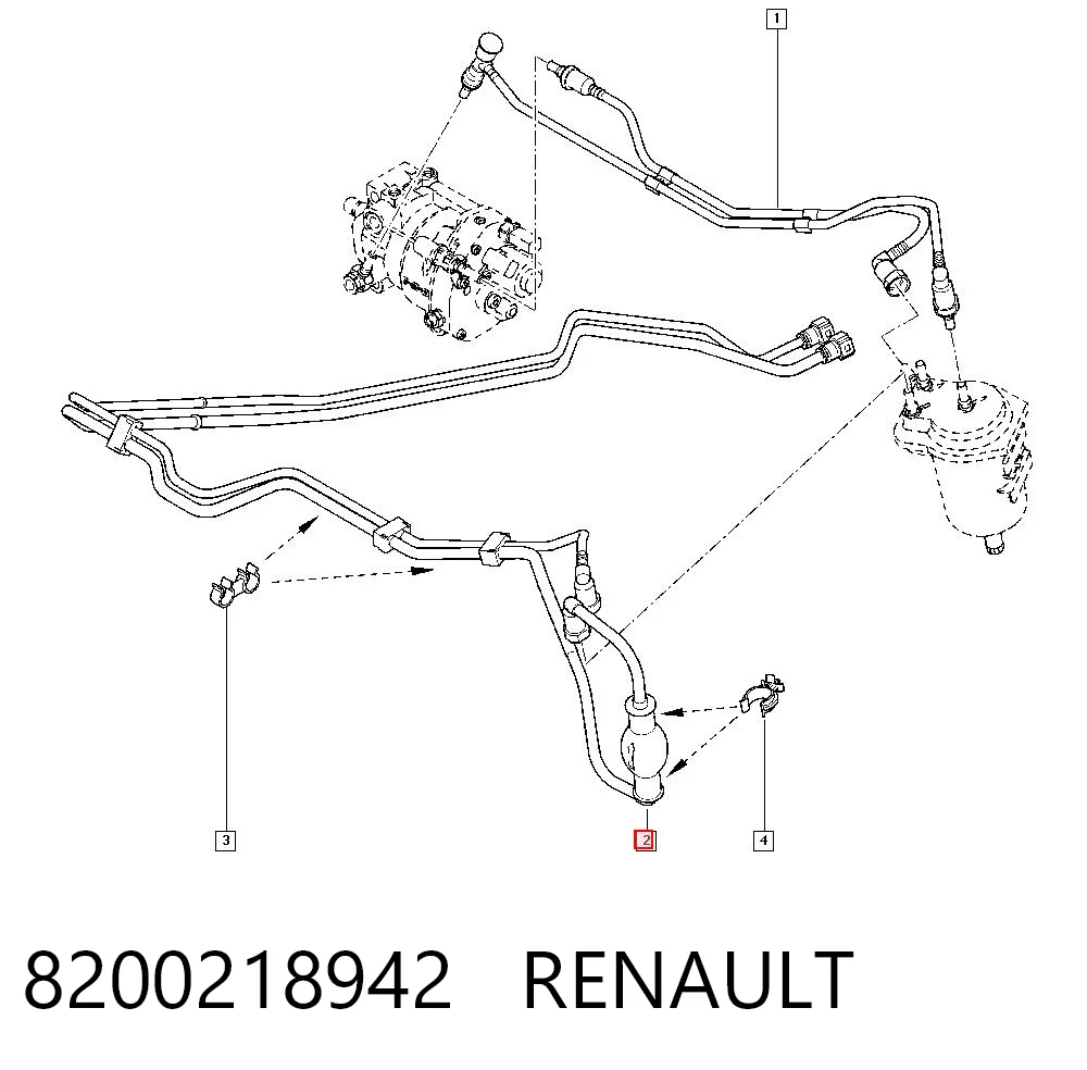 8200218942 Renault (RVI) Трубка паливна, від бака до паливного фільтру