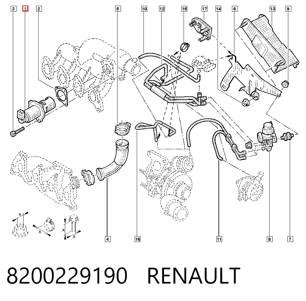 8200229190 Renault (RVI) Клапан рециркуляції відпрацьованих газів EGR