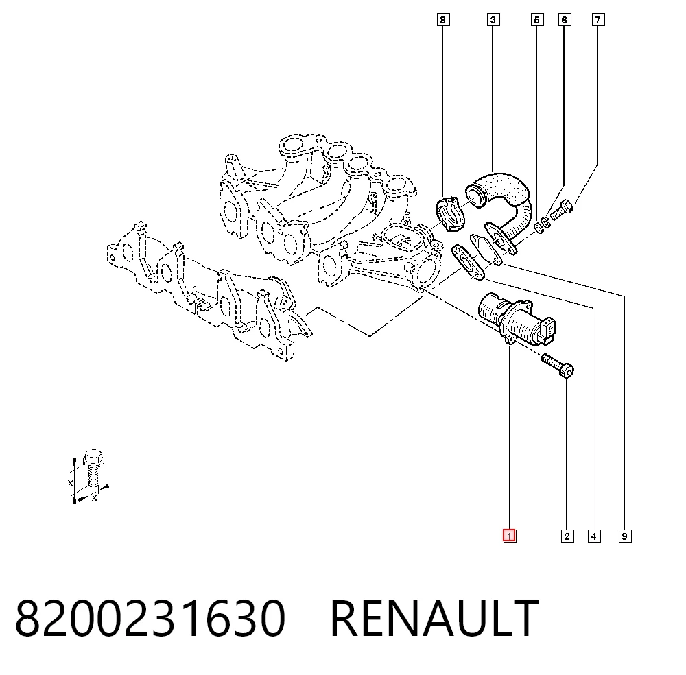 8200231630 Renault (RVI) Клапан рециркуляції відпрацьованих газів EGR