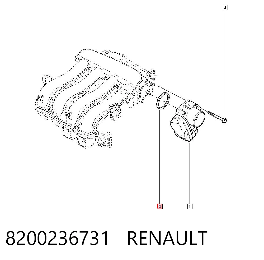 Прокладка дросельної заслінки Renault Megane II седан (LM0, LM1) (2003 - 2012) ціна, від 5.04 USD