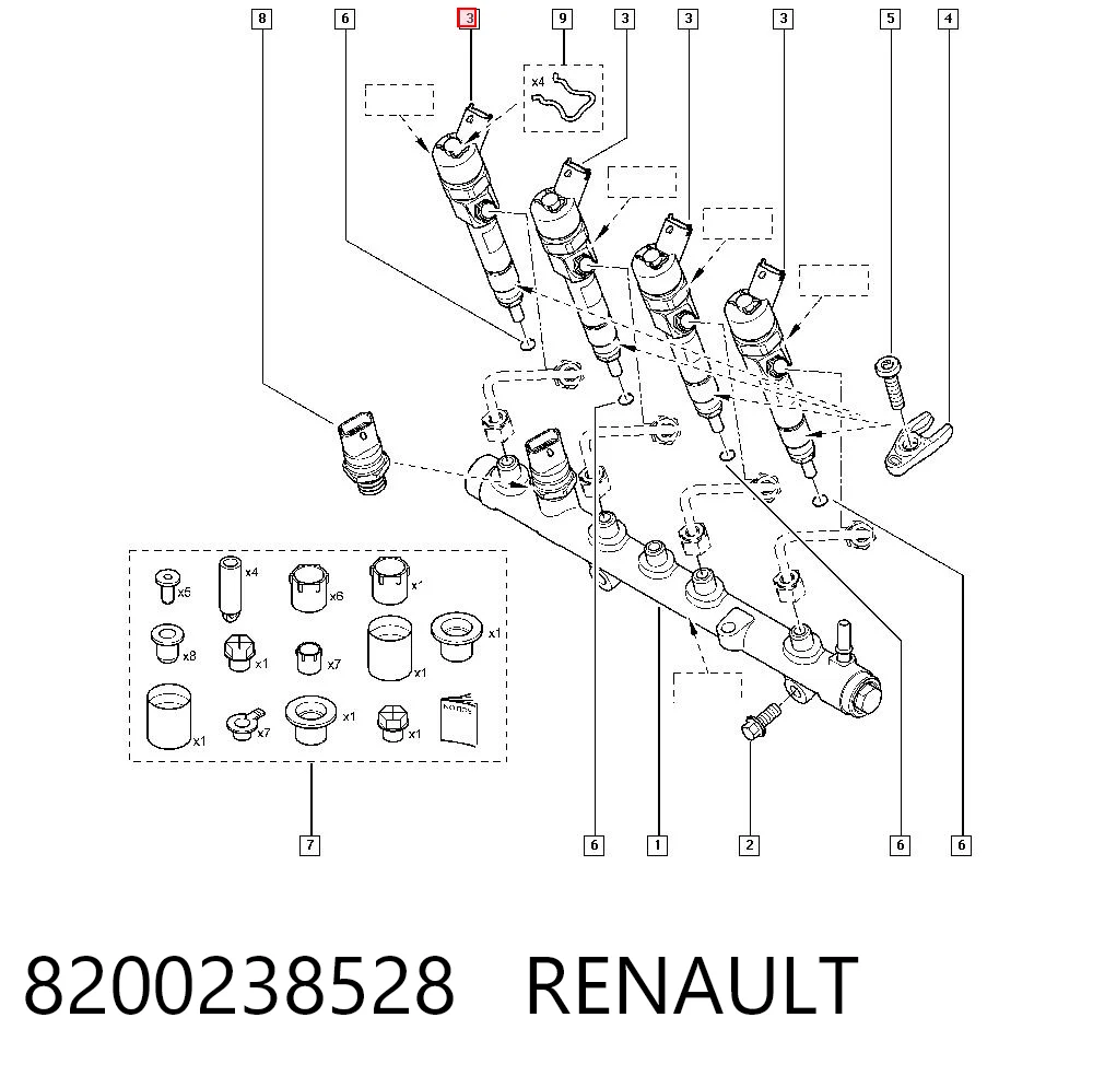 8200238528 Renault (RVI) Форсунка вприску палива
