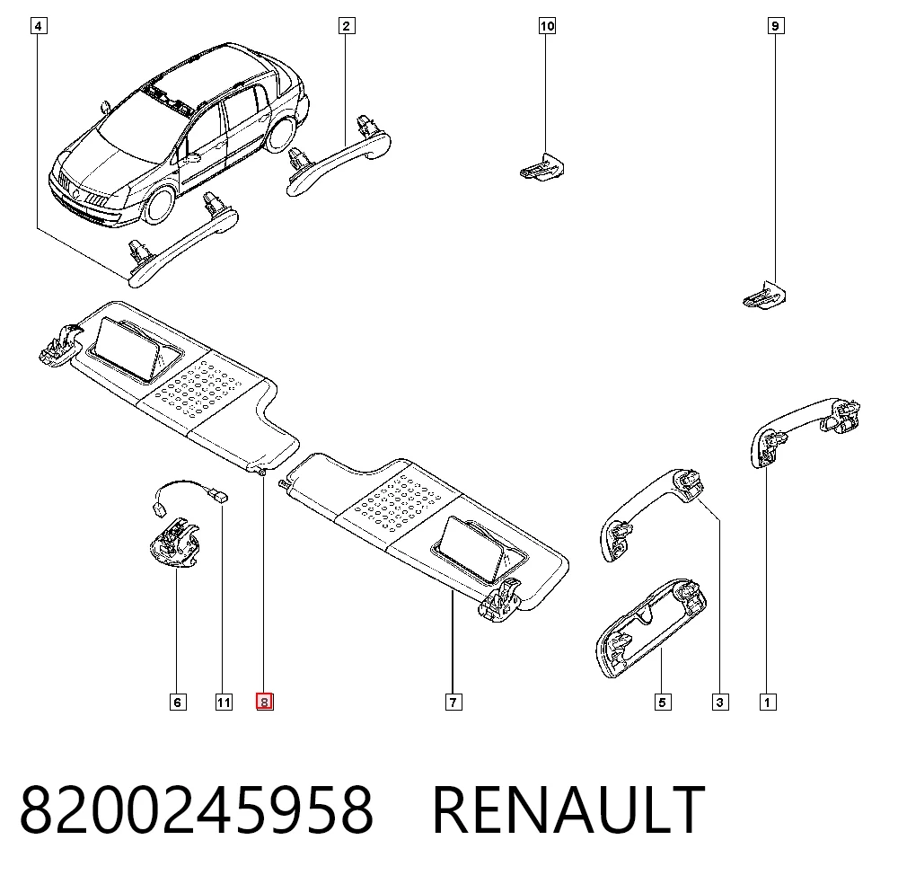 Козирок сонцезахисний Renault Vel Satis BJ0