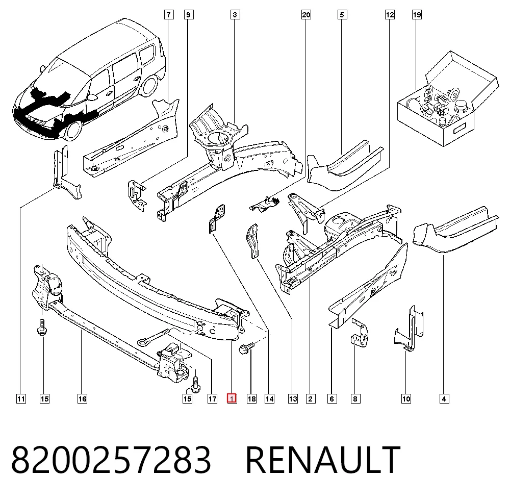 Балка бампера переднього на Renault Espace IV JK0