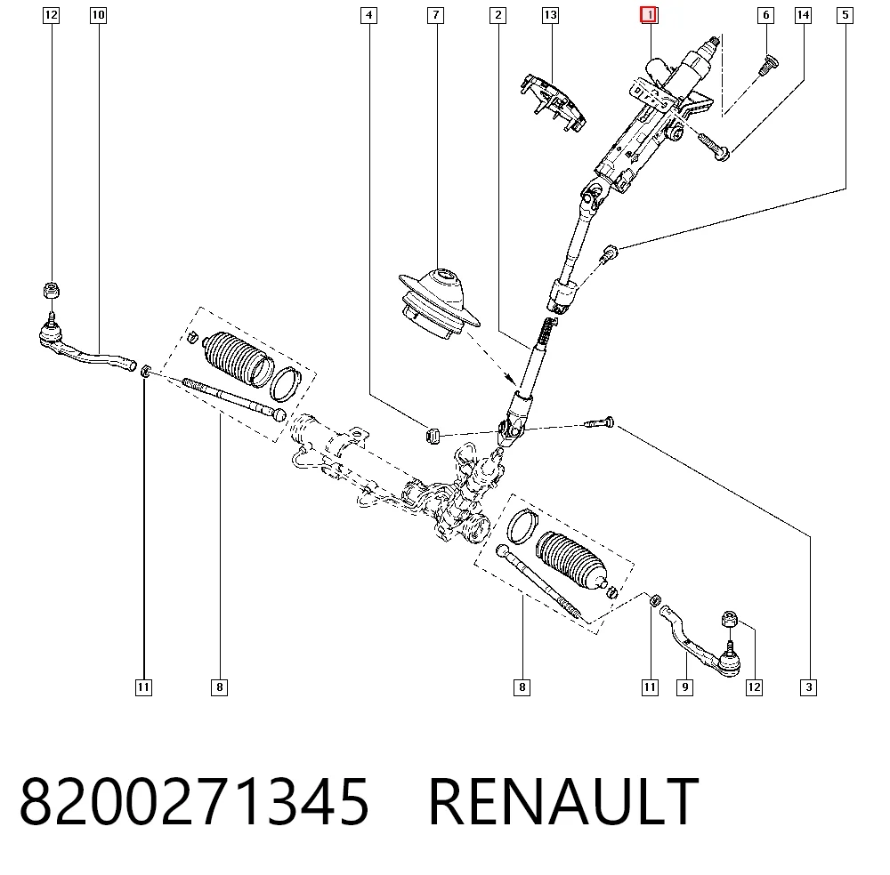 Колонка рульового управління на Renault Trafic II FL