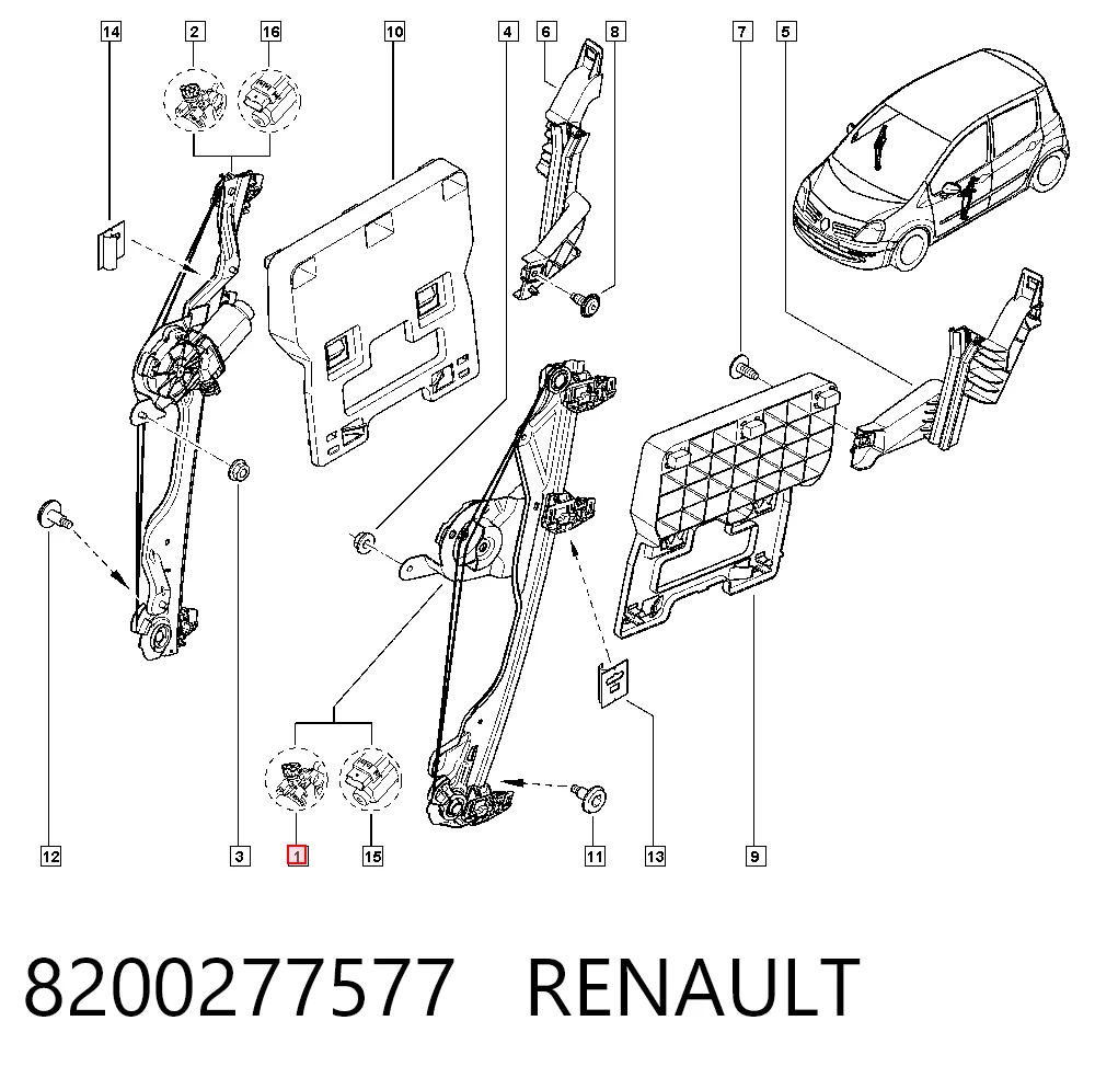 Механізм стеклопідйомника дверей передніх, лівих Magneti Marelli ACQ0241