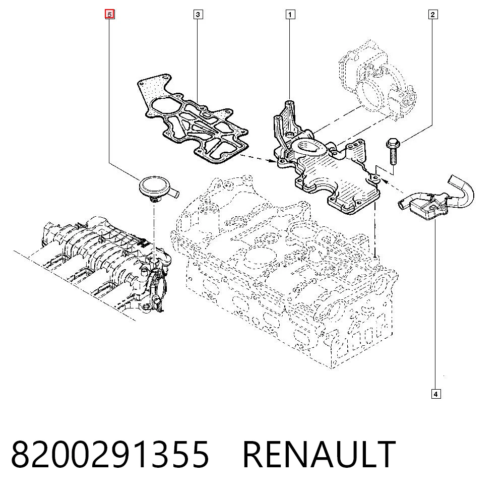 8200291355 Renault (RVI) Клапан PCV (вентиляції картерних газів)
