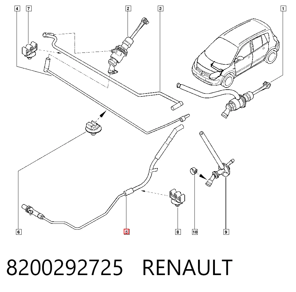 Трубка гідроприводу зчеплення на Renault Kangoo II FW0