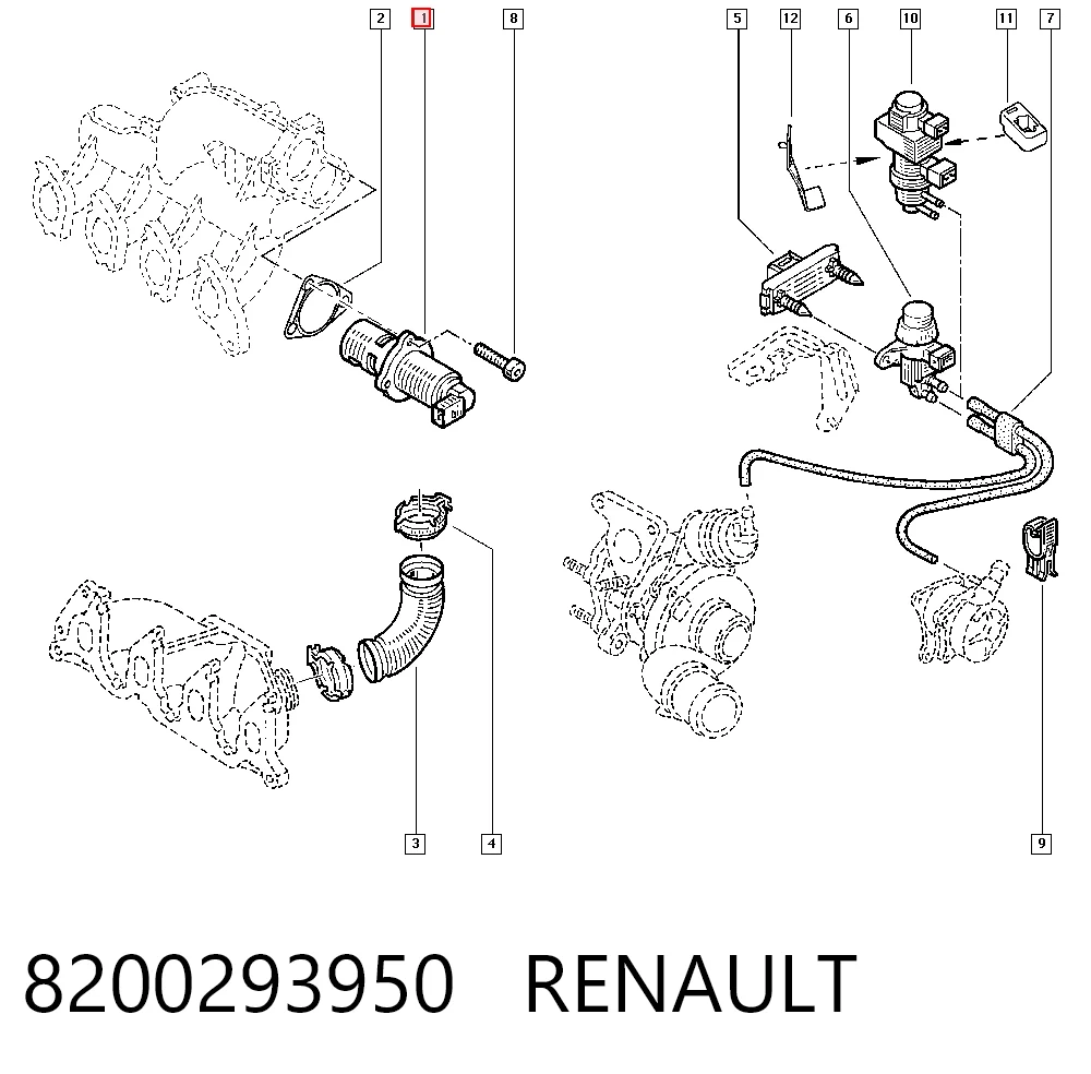 8200293950 Renault (RVI) Клапан рециркуляції відпрацьованих газів EGR
