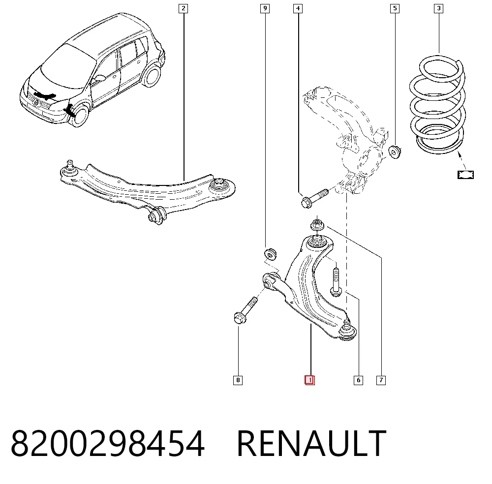 8200298454 Renault (RVI) Поперечний важіль