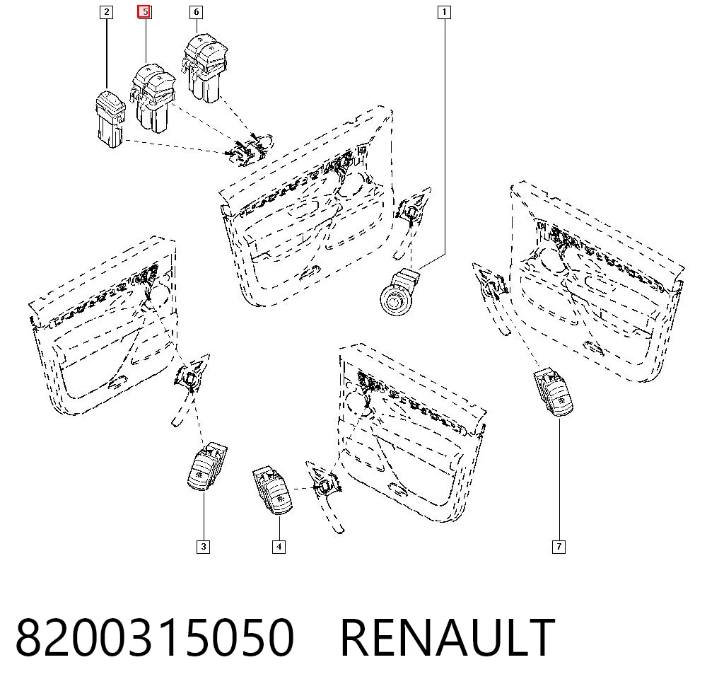 8200315050 Renault (RVI) Кнопки переднього лівого склопід'ємника