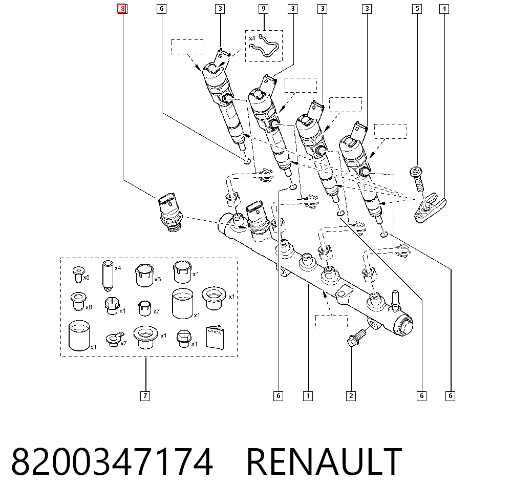Датчик тиску палива Renault Trafic I фургон (TXX) (1989 - 2001) ціна, від 15.20 USD