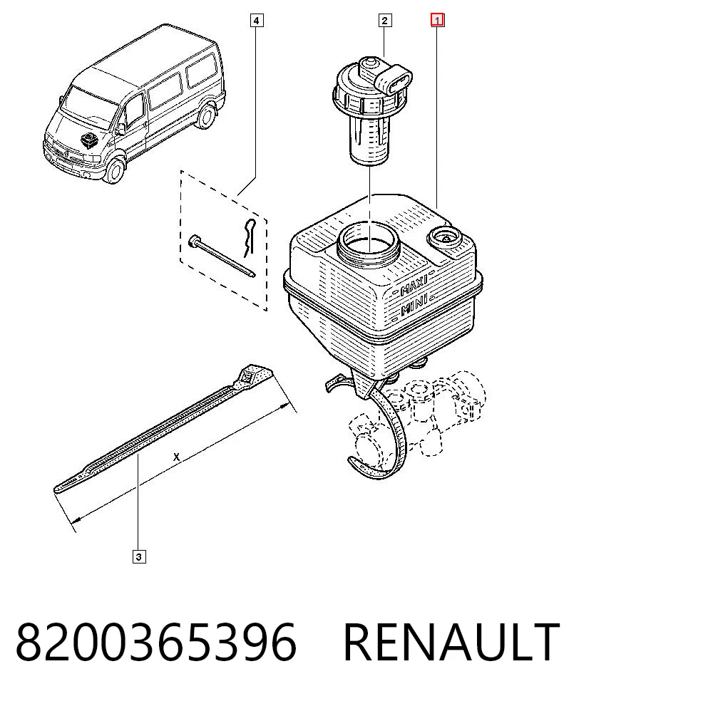 Бачок головного гальмівного циліндру на Renault Master II HD, FD
