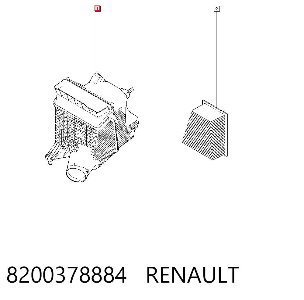 Корпус повітряного фільтра Renault Scenic GRAND II мінівен (JM0, JM1) (2004 - 2009) ціна, від 5.65 USD