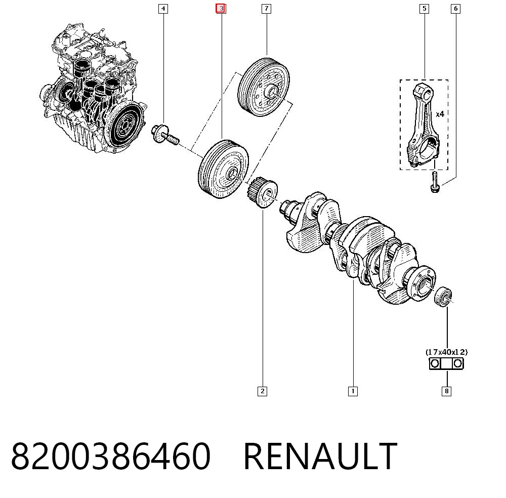 Демпфер колінвалу на Renault Clio II BB, CB