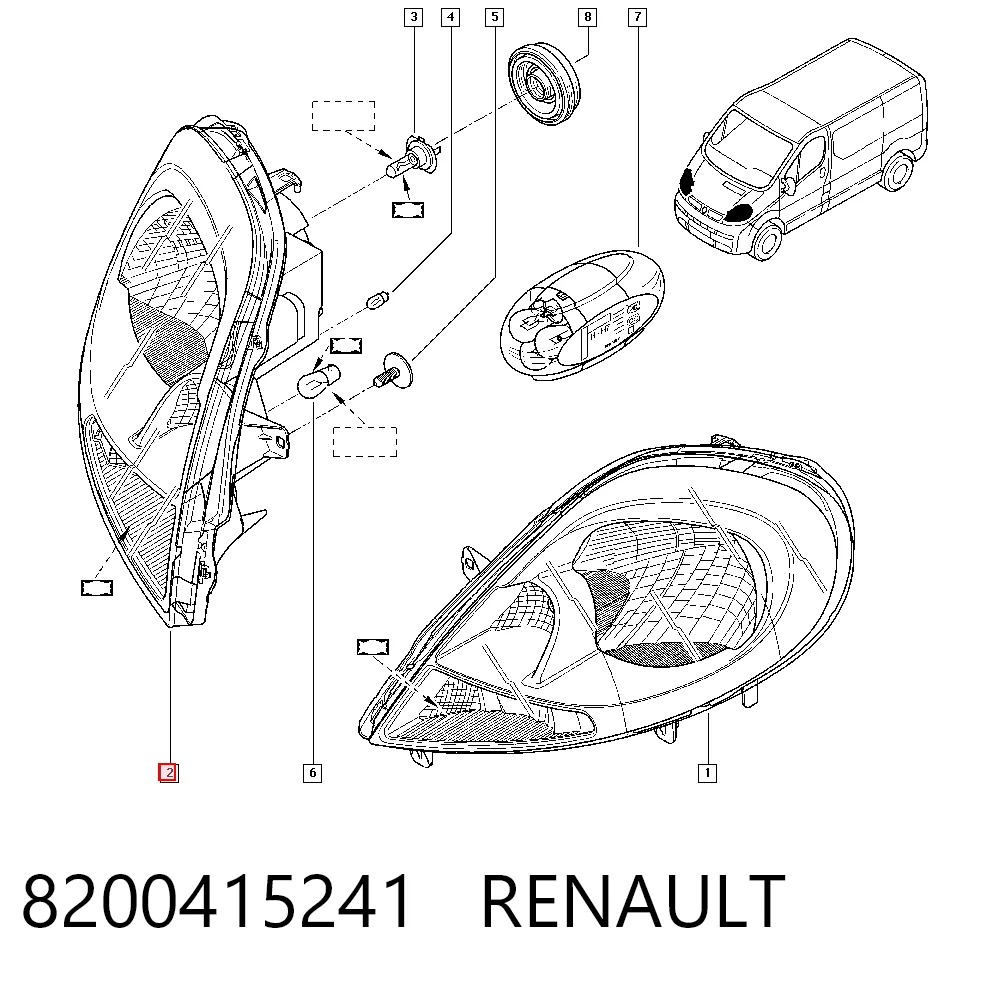 Фара правая на Opel Vivaro A F7