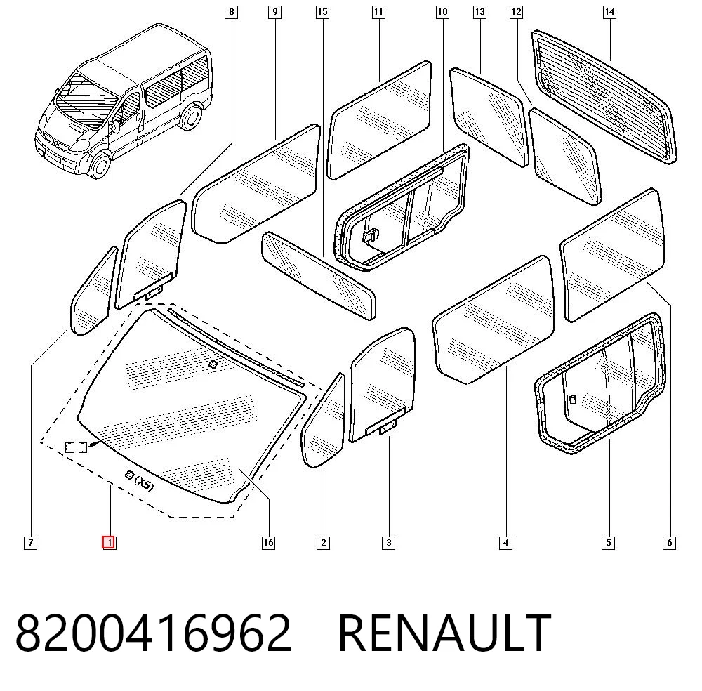 Автоскло Nissan Primastar фургон (X83) (2002 - 2026) ціна, від 139.36 USD