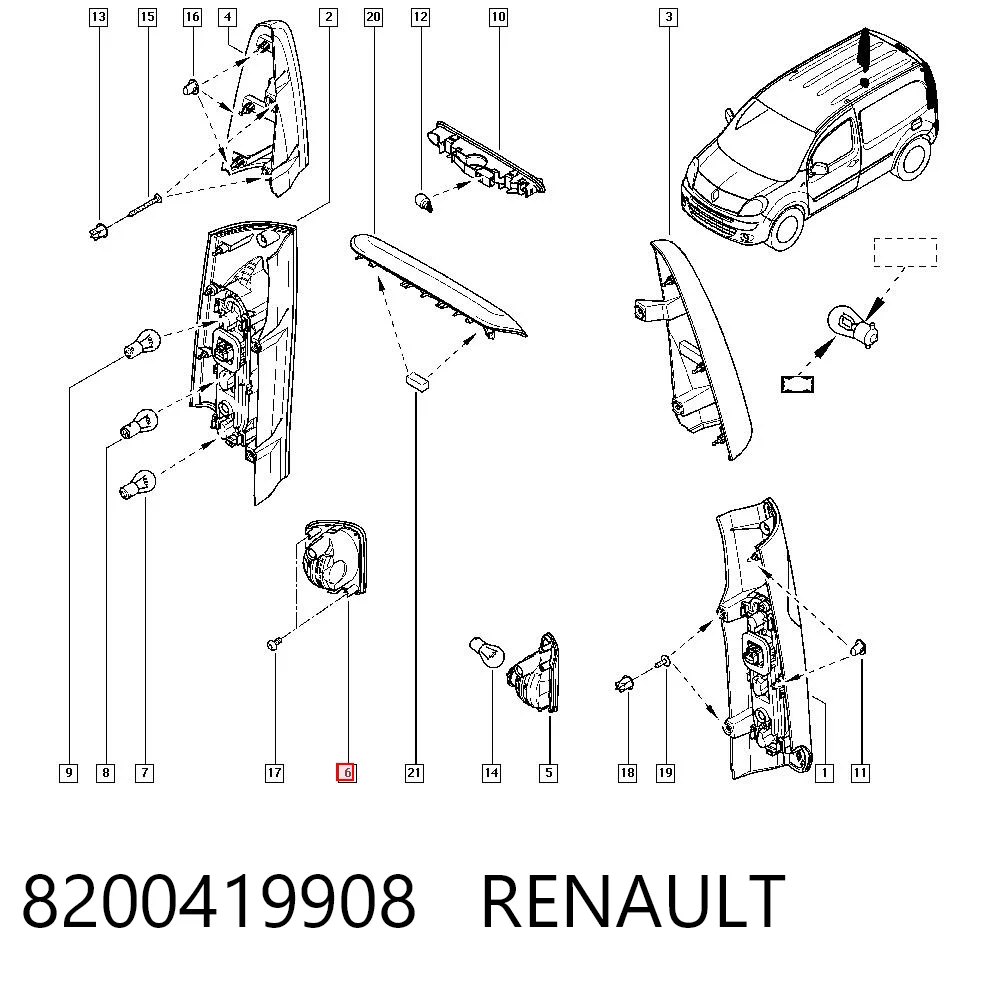 8200419908 Renault (RVI) Фара задня, права