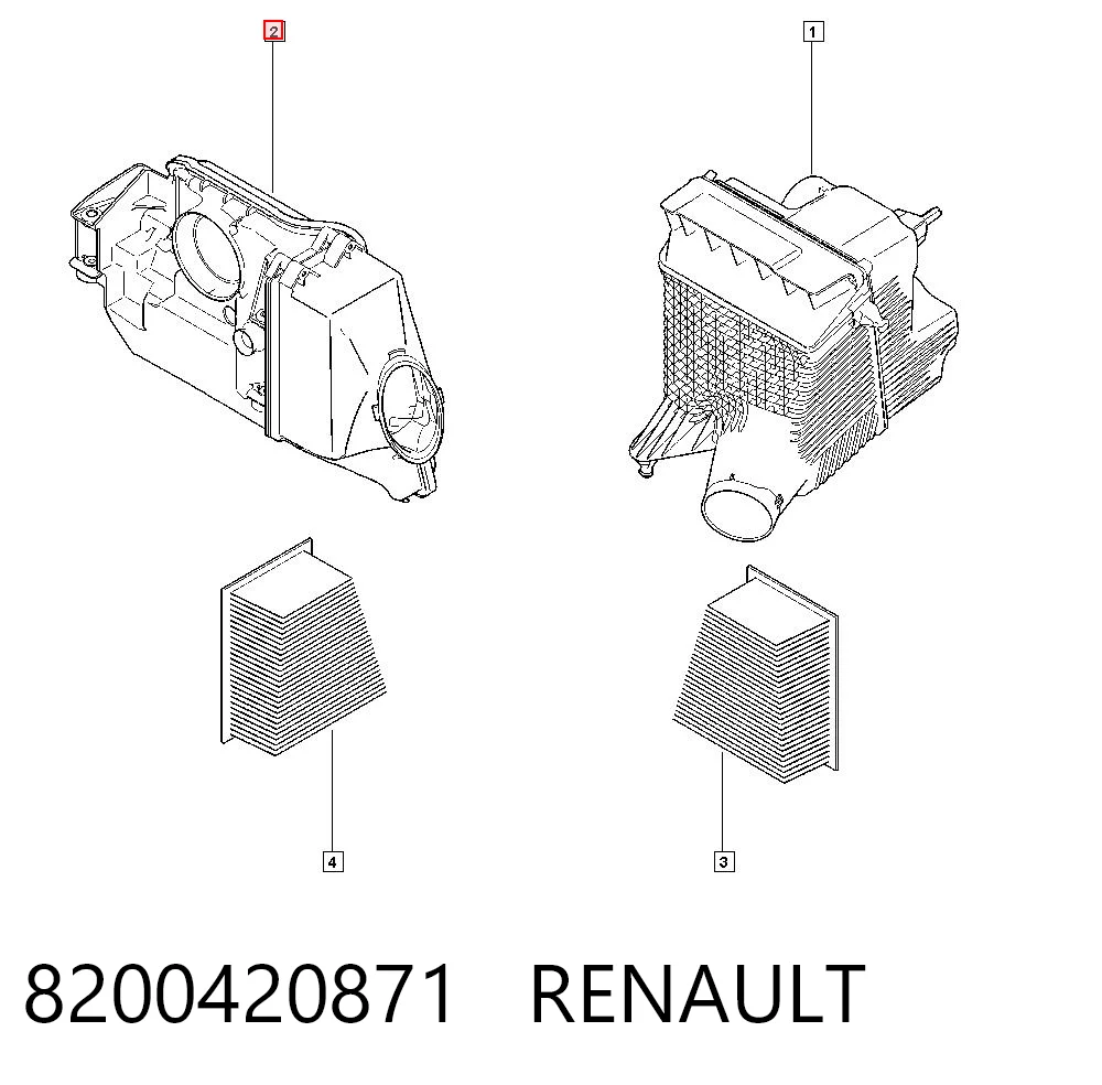 Корпус повітряного фільтра Renault (RVI) 7700111618 ціна, від 28.16 USD