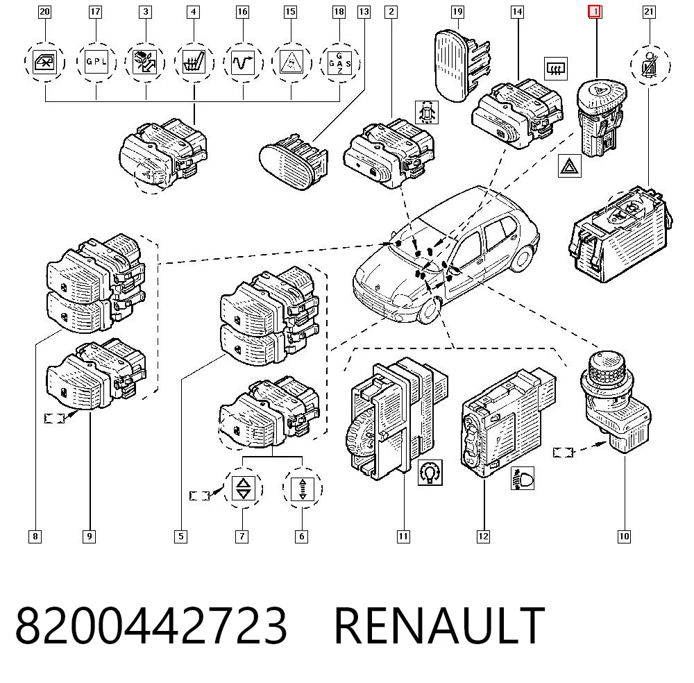 8200442723 Renault (RVI) Аварійна кнопка