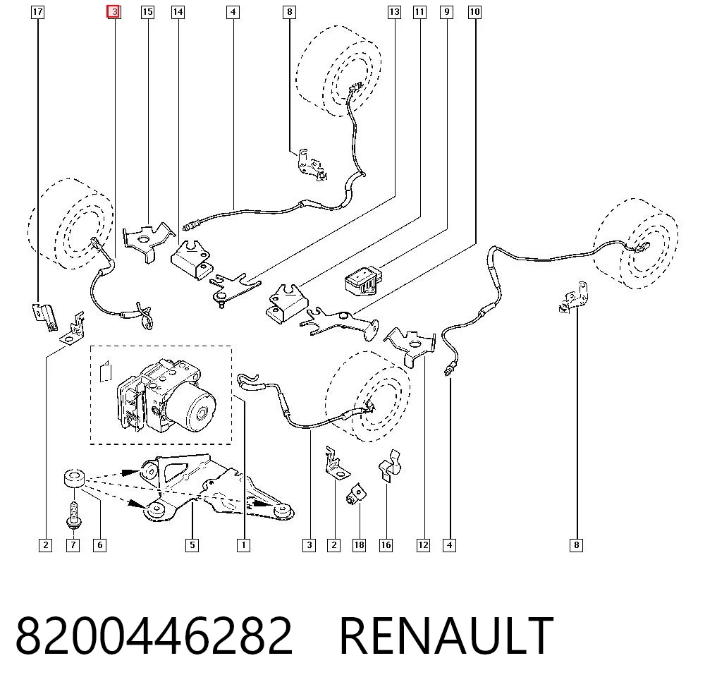 8200446282 Renault (RVI) Датчик АБС
