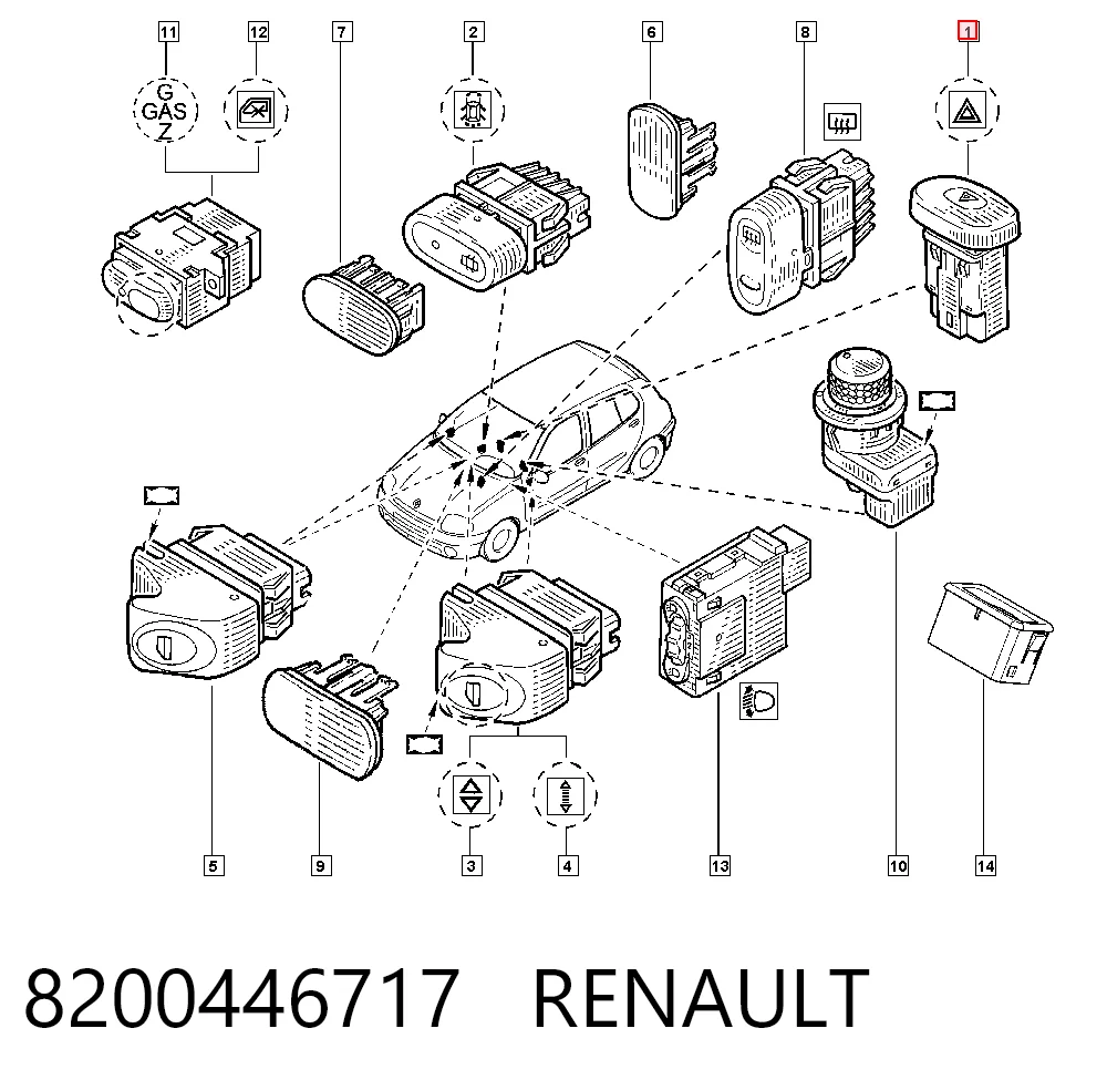 8200446717 Renault (RVI) Аварійна кнопка