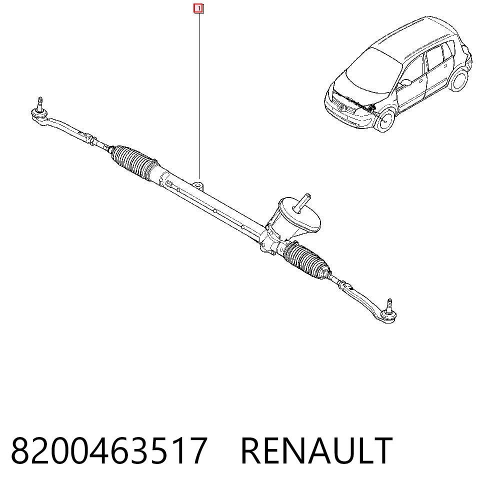 8200463517 Renault (RVI) Рейковий рульовий механізм