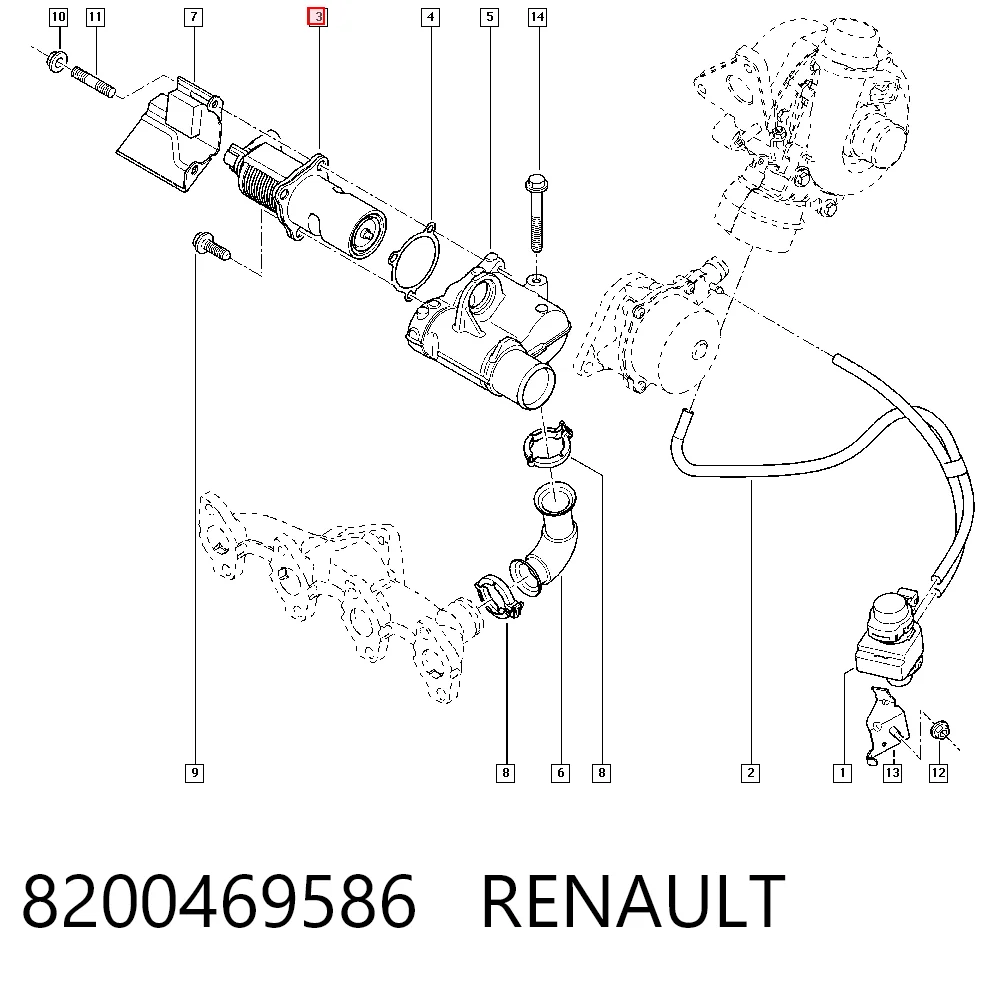 8200469586 Renault (RVI) Клапан рециркуляції відпрацьованих газів EGR