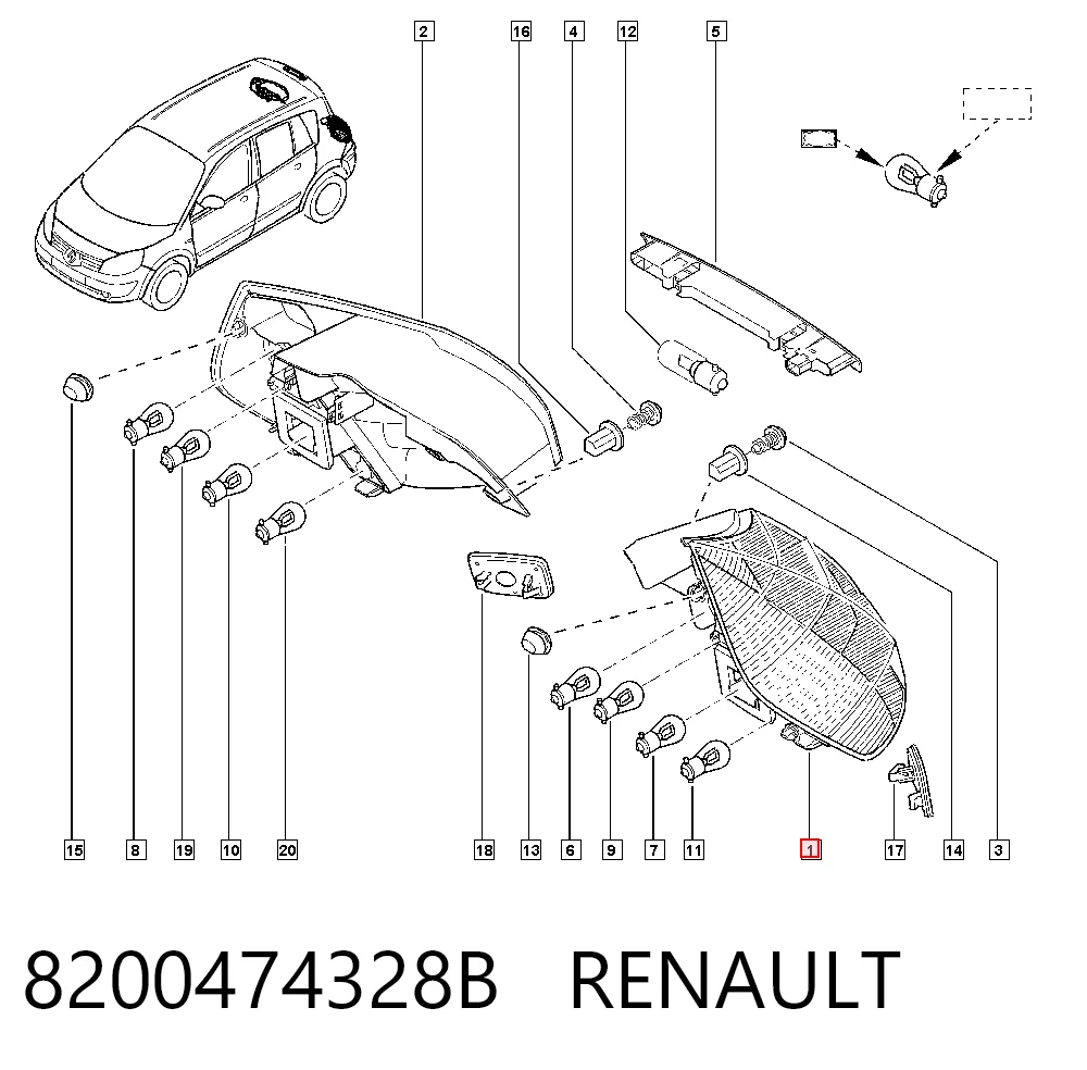 Ліхтар задній лівий Depo/Loro/Abakus FP5609F1E