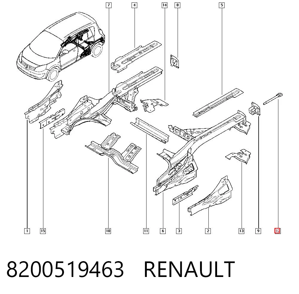 8200519463 Renault (RVI) Крюк буксирувальний передній