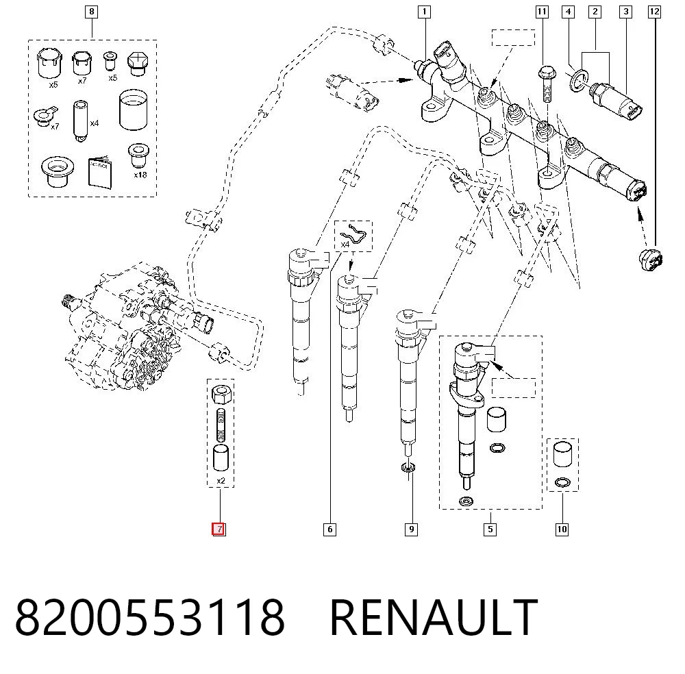 8200553118 Renault (RVI) Болт кріплення форсунки