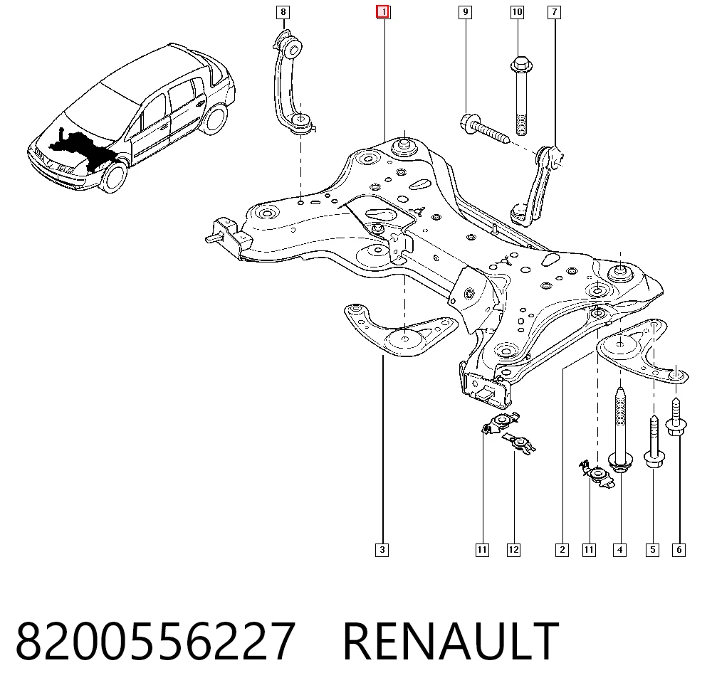 Підрамник передньої підвіски Renault Espace IV мінівен (JK0) (2002 - 2015) ціна, від 51.96 USD