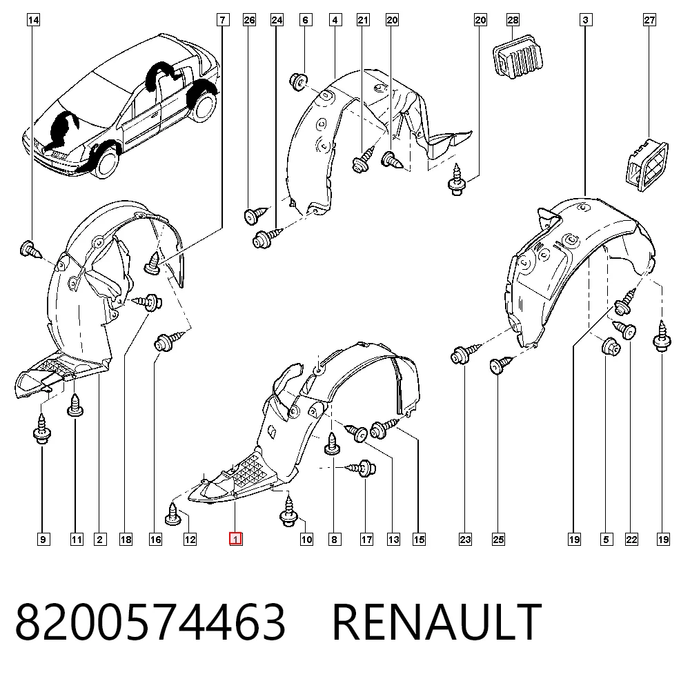 Підкрилок передній лівий на Renault Vel Satis  BJ0