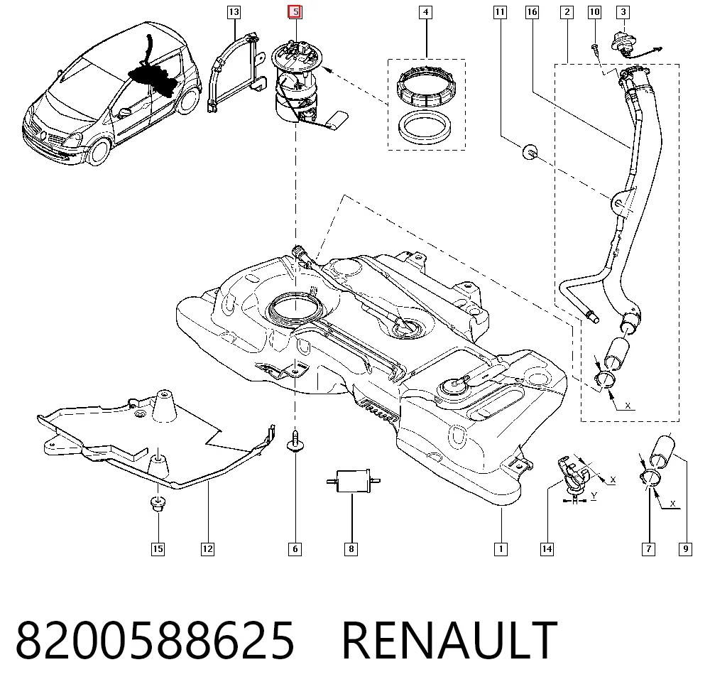 Купити Датчик рівня палива Renault Modus  JP0