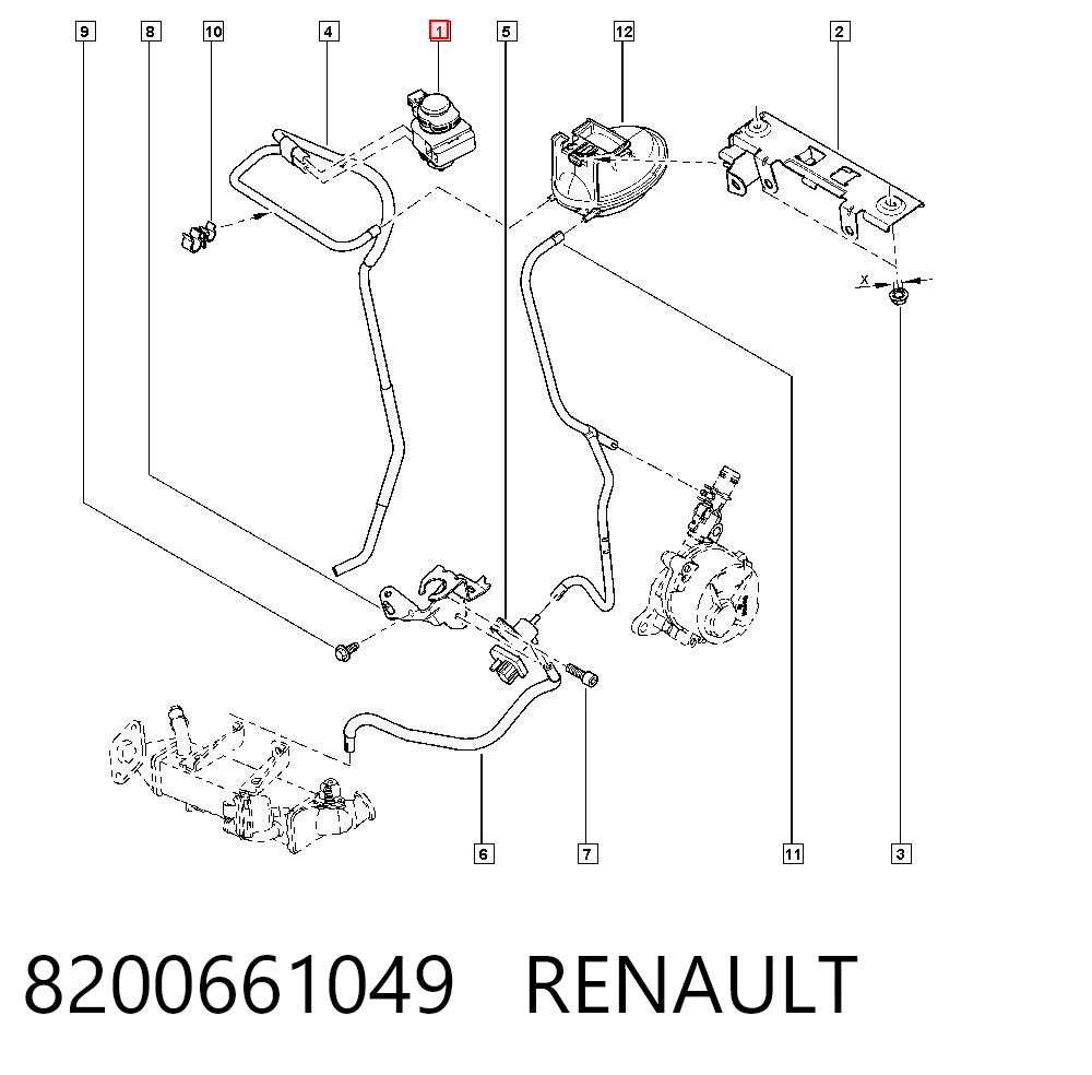 8200661049 Renault (RVI) Клапан перетворювач тиску наддуву (соленоїд)