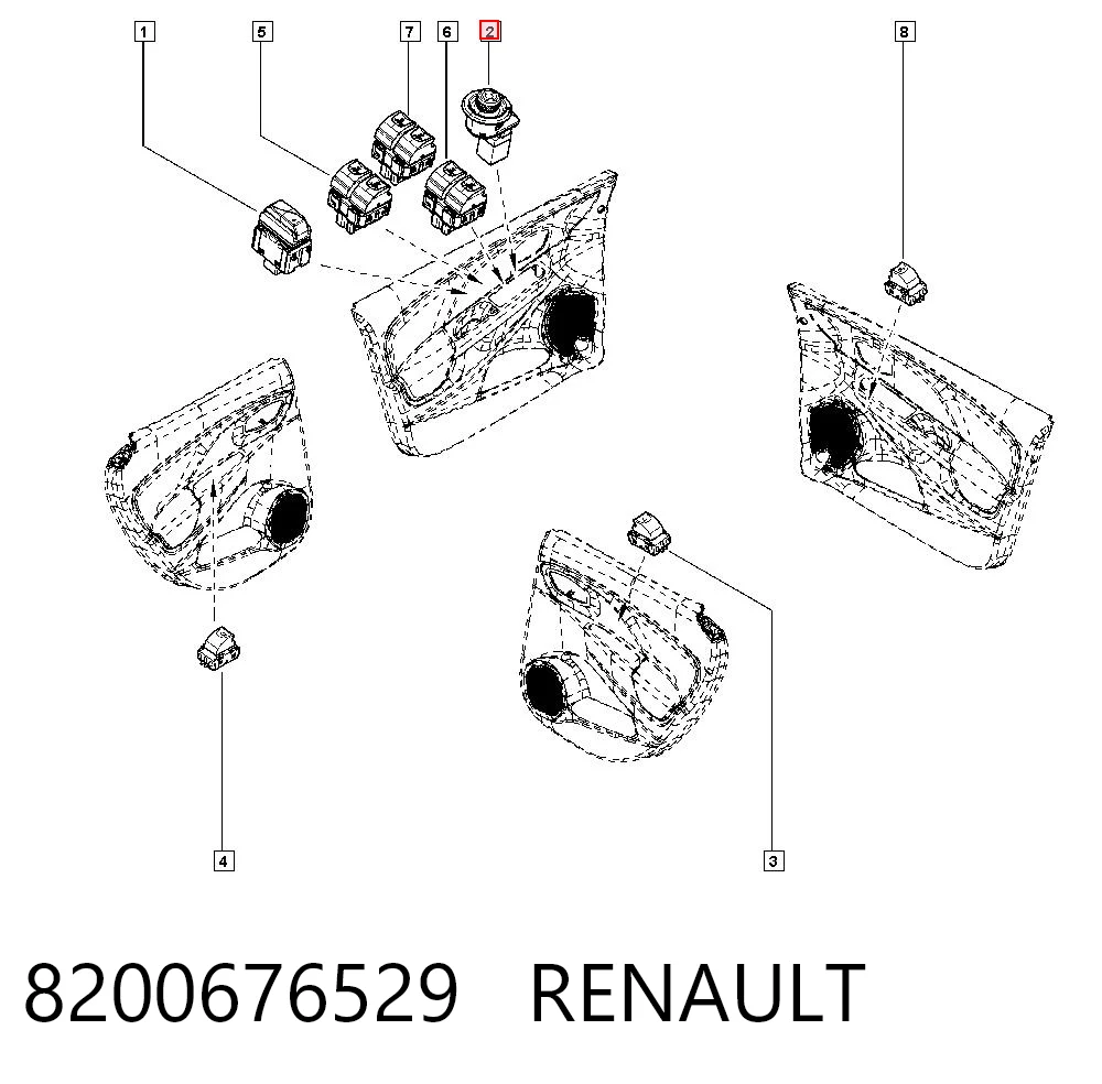 8200676529 Renault (RVI) Регулятор дзеркал