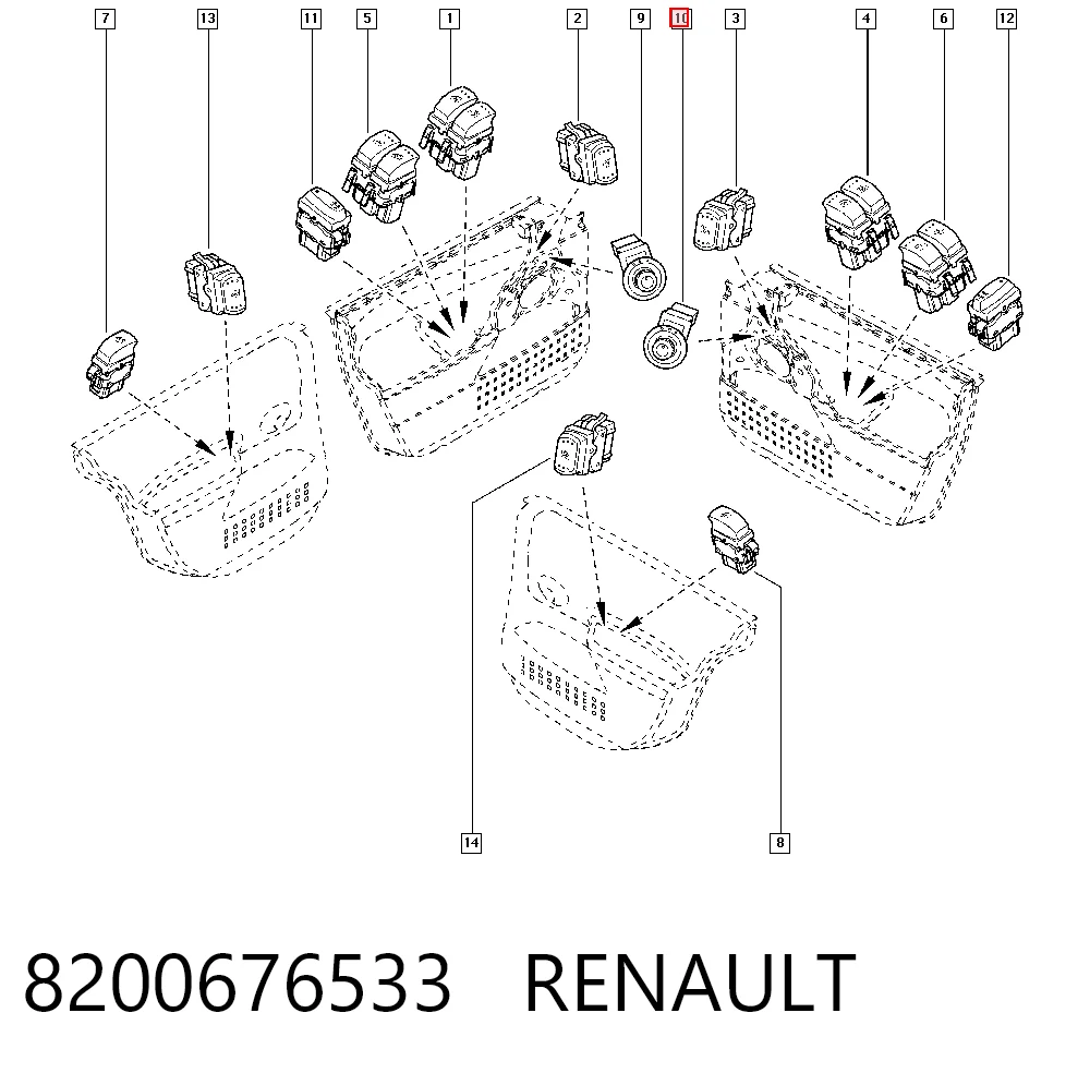 8200676533 Renault (RVI) Регулятор дзеркал