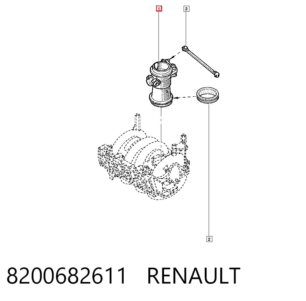 8200682611 Renault (RVI) Дросільна заслінка в зборі