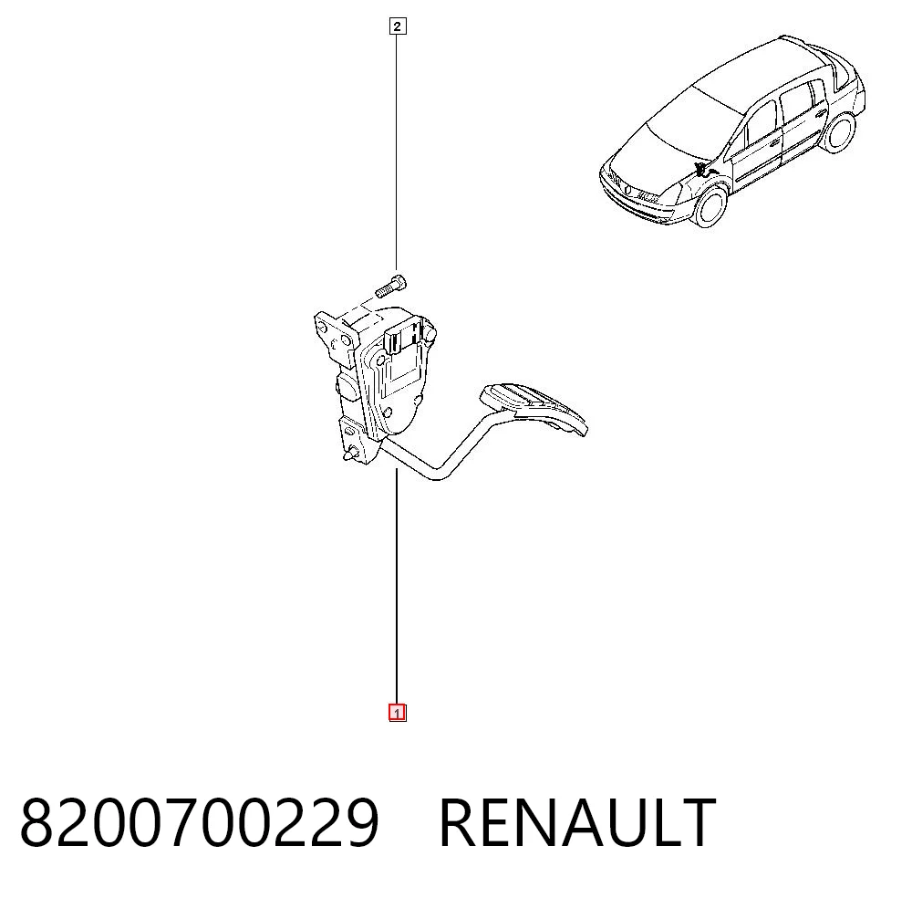 Педаль газу (акселератора) на Renault Vel Satis  BJ0