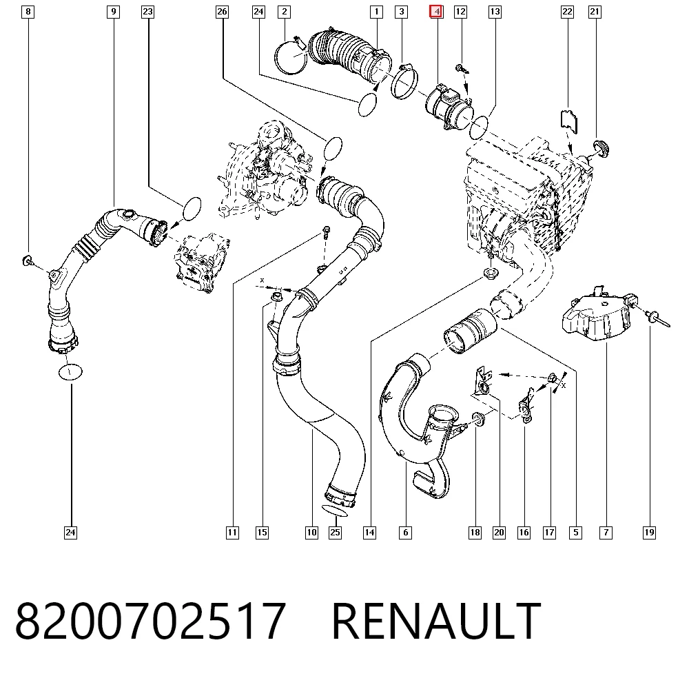 8200702517 Renault (RVI) Датчик витрати повітря