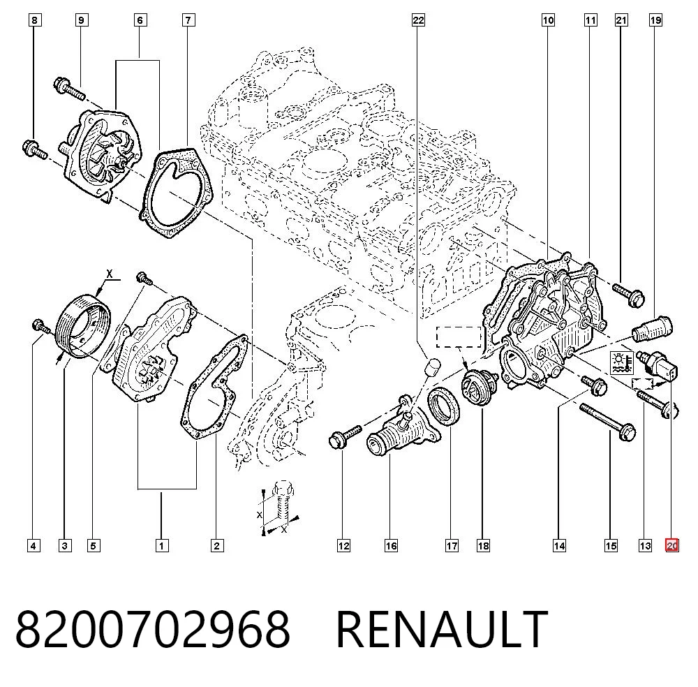 Купити Датчик температури охолоджуючої рідини Renault Laguna III BT0, BT1